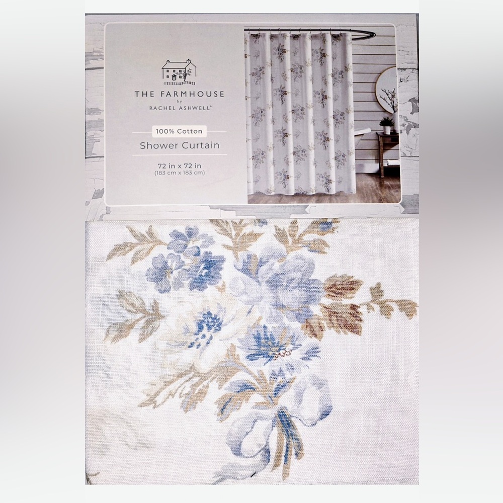 Rachel Ashwell Shabby Chic Floral Fabric Shower Curtain